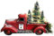JINGLING Weihnachts Dekoration Rote Bauernhof LKW Weihnachts Schmuck Tischdekoration, Bauernhaus Vintage Roter Pickup-Truck Mit Weihnachtsbäumen Für Zuhause Küche Tischdekoration
