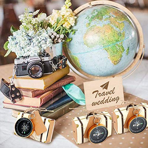 Confezione da 50 bussole + 50 scatole valigie + 50 biglietti Kraft - Regali e dettagli per ospiti di nozze, battesimo, feste o comunioni