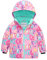 Mädchen Wasserdichte Skijacke mit Kapuze Winddichte Fleece Schneejacke Kinder Outdoor Bergsteigen Trekking Regenjacke Ski Winterjacke Schnee Snowboard Wintersport Softshell Mäntel Rosa Neon Pink 122
