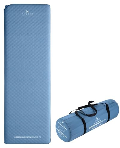Hi-Gear Composure LXM 7.5 Single Sleeping Mat with Drawstring Carry Bag, Self Inflating Camping Mat for 1 Person, Camping Equipment