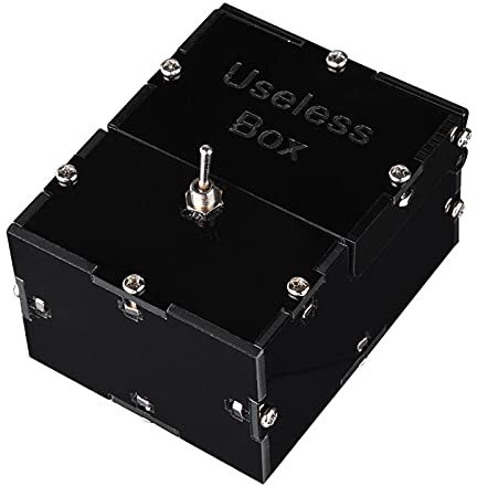 Useless Toy Box, Useless Box DIY Parts Kit, Neuheitsgeschenk, lustiges Spielzeug, Einzigartige Geschenke, Automatische Box, Leave Me Alone, Schwarz