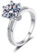 925er Sterling Silber Wedding Ring, Runde Halbe Ewigkeit Verlobungsring Damen Weiß Zirkonia Ring Größe 60 (19.1)