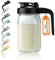 Brocca in vetro da 907,2 g con coperchio e beccuccio a forma di V, brocca per latte materno a doppia prova di perdite, contenitore per tè solare, succo, caffè freddo, latte materno