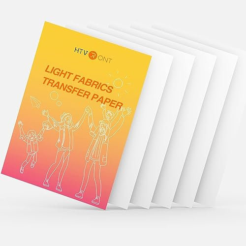 HTVRONT Heat Transfer Paper for T Shirts - 6 Pack Printable Heat Transfer Vinyl 8.5 X 11 - Durable Iron on Transfer Paper for Clothes Printer