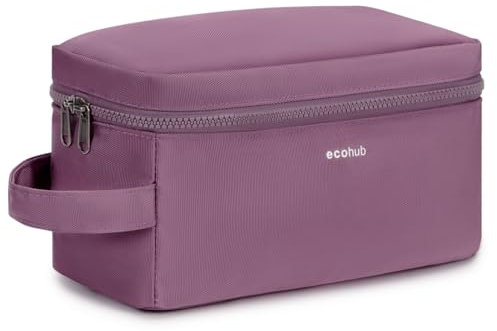 ECOHUB Kulturbeutel für Herren, Wasserdicht Reise-Kulturtasche, Waschtasche mit Trocken-/Nasstasche, Kosmetiktasche Herren Damen Mit Doppelreißverschluss, Patent Angemeldet(Rosa)