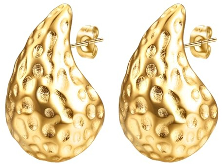 OIDEA Damen Ohrringe Tropfen Ohrstecker: Tropfenform Elegant Stecker Groß Leicht Wassertropfen Ohrschmuck aus Edelstahl Minimal Modeschmuck Geschenk für Frauen und Mädchen Gold Silber