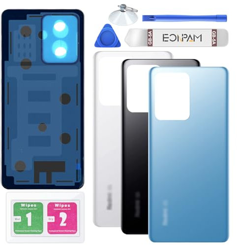 Eonpam Tapa Trasera Vidrio Original para Xiaomi Redmi Note 12 Pro+ Plus Parte Trasera Reemplazo de Cristal Trasero + Kit de Reparación (Azul)