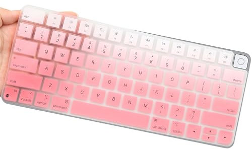 Keyboard Cover for Apple Magic Keyboard 3/iMac 24 Inch Magic with Touch ID, for 2022 2021 iMac 24 Model A2449 A2450 M1 Chip-OmbrePink