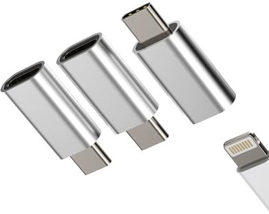 USB C Male to Lightning Female Adapter(3pack) for Apple iPhone15 Pro Max Plus for IPad Pro Air4 compatible for Samsung Galaxy S20 S21 S22 S23 Ultra Z Flip Charger Cable Type C Charging Cord Converter