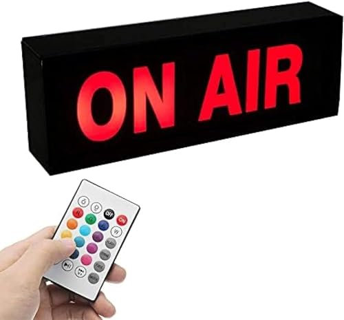 ON Air Letrero Iluminado LED, luz de Aire, Montaje en Pared y luz de Escritorio, con Control Remoto en letreros de neón de Aire para decoración de Pared de Bar en casa, Hilarious123, Negro