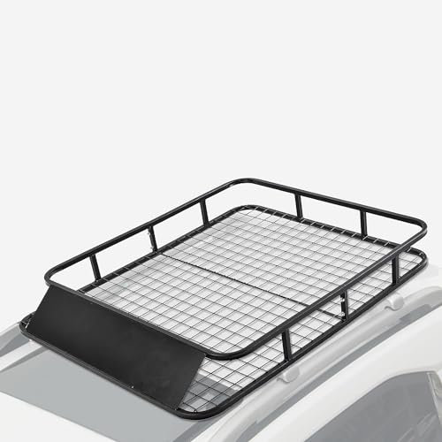 SOARS Dachgepäckträger Auto, Dachträger Universal aus Metall, Dachkorb robust & rostlos, Gepäckträger für SUV, bis 75kg belastbar, 122,5 x 102 x 15cm