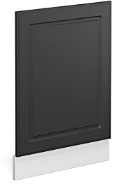 Vicco Frontblende R-Line, Geschirrspüler Fronttür, Anthrazit Landhaus/Weiß, 45 cm, AP Marmor