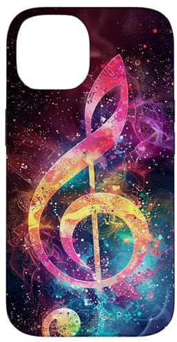 Violinschlüssel Musik bunt Musiknote Band Chor Sänger Hülle für iPhone 14