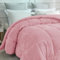 Il Gruppone Passione Casa Trapunta Piumino Invernale In Tessuto Flanellato Caldo Piumone In Morbida Flanella Effetto Velluto Tinta Unita Inverno Flannel 550 Gr-Mq - Rosa - Matrimoniale
