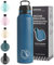 UZSPACE Edelstahl Trinkflasche 1l (970ml), Isolierte doppelwandige Sportflasche mit Klappdeckel, Ein-Hand-Öffnung, Auslaufsicher, Wasserflasche für Wandern Sport Fitness Gym Outdoor Workout Arbeit