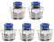 QUARKZMAN 5pcs Raccord à Pousser pour Connecter Tube OD 8mm x Filetage Mâle NPT 1/2 Connexion Rapide Droite Raccord pour Tuyau D'Air en Cuivre pour Système D'Air Industriel PC8-N04, Bleu