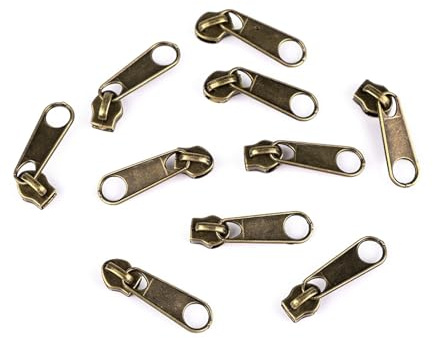 cyclingcolors 10x Reissverschluss Zipper N°3 Schieber Reißverschluss Reparatur Ersatz Zipper für Jacken Koffer Ruckäcke aus Metall, Messing
