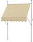 Outsunny Toldo Manual Retráctil 2x1,2 m Toldo Exterior Terraza Enrollable Altura Ajustable con Manivela 210-300 cm Sin Taladro Protección UV30+ para Balcón Jardín Beige