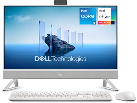 Dell Desktop 27 FHD Display, Intel Core i5-1334U, 16 GB DDR5 RAM, 512 GB SSD, Intel Iris Xe Graphics, Windows 11 Home - White