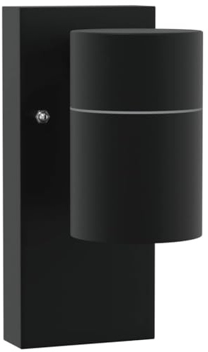 vidaXL Outdoor Wall Light Black 6.5 x 10.5 x 16 cm Stainless steel, Garden and Terrace, Contemporary Accent Lamp for Indoor and Outdoor Lighting, Warm Ambient Light, Versatile Decor Ideas
