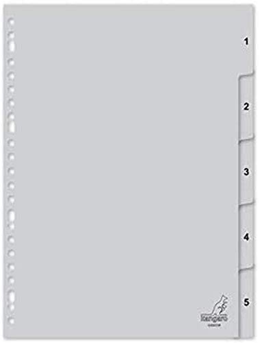 Register Kangaro A4 Ziffer PP 120 micron 23r. 5tlg grau