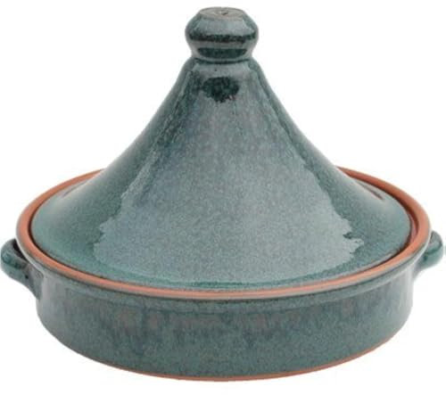 Amazing Cookware Tajine en Terre Cuite Vert Paon 28 cm