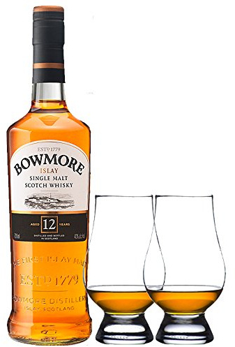 Bowmore 12 Jahre Islay Single Malt Whisky 0,7 Liter + 2 Glencairn Gläser