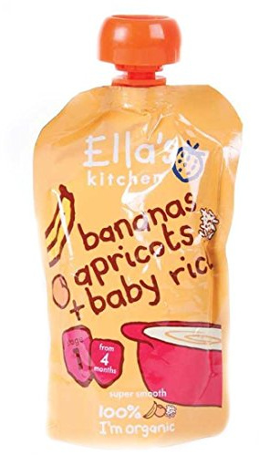 Ella's Kitchen Organic Bananas, Apricots & Baby Rice 4mth+ (120g) - Pack of 6