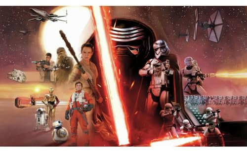 RoomMates JL1369M Star Wars The Force Awakens Ep VII Water Activated Removable Wall Mural, 10.5 ft x 6 ft