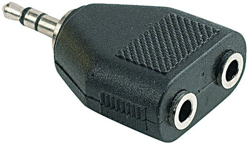 auvisio Kopfhörer Adapter: Stereo-Verteiler 3,5-mm-Klinken-Stecker auf 2X 3,5-mm-Klinken-Buchse (Kopfhörerstecker, Kopfhörer Kupplung, Audio)