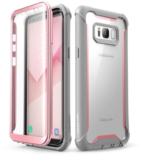 i-Blason Samsung Galaxy S8 Plus Hülle [Ares] Handyhülle 360 Grad Case Robust Schutzhülle Cover mit eingebautem Displayschutz für Galaxy S8 + Plus, Pink - 6.2 Zoll