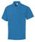 BP 1612-181-116-L Unisex-Poloshirt, 1/2 Ärmel, Polokragen mit Knopfleiste, 70 cm, 220,00 g/m² Stoffmischung, azurblau, L