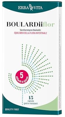 ERBA VITA Boulardii Flor integratore alimentare utile a favorire l’equilibrio della flora intestinale - 15 capsule