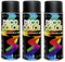 Deco Color 3er Sparpack DC Lackspray glänzend 400ml nach RAL freie Farbauswahl (3 Dosen in schwarz matt RAL 9005)