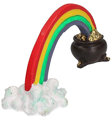AB Tools Aquatic Aquarium Decor Rainbow Pot Of Gold Fish Tank 14x5x6cm