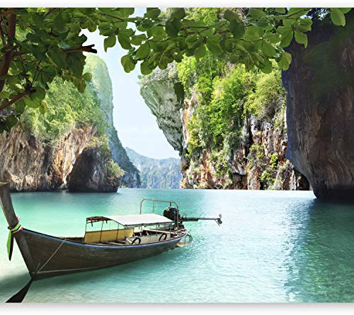 murando Fototapete selbstklebend Landschaft 245x175 cm Tapete Wandtapete Klebefolie Dekorfolie Tapetenfolie Wand Dekoration Wandaufkleber Wohnzimmer Natur grün Thailand 10110903-14