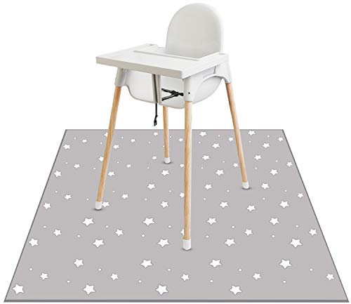 Lookka Hochstuhl-Spritzmatte, 109.9x109.9 cm, groß, wasserdicht, rutschfest, Baby-Spritzschutzmatte, Matte für Kunsthandwerk, Malerei und Tischdecke (Stern) (109.9x109.9 cm Stern)