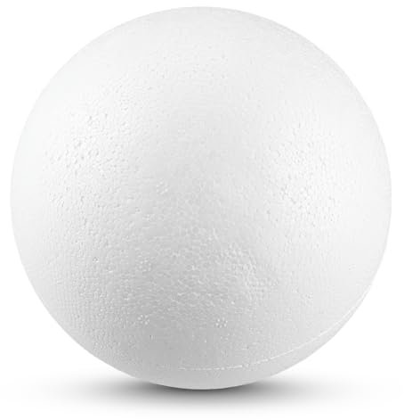 Netuno 5 Stück Styroporkugel 12 cm weiß Polystyrol Kugel Bastelkugel Rohling rund für DIY Basteln Hobby Kunst Schule Weihnachtsdeko Weihnachtsbaum Kugeln Dekoration