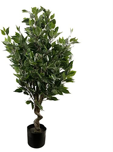 Leaf Realistic Artificial Ficus Tree with Planter, 110cm Evergreen