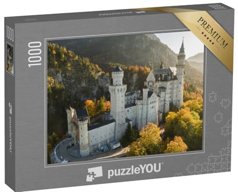 puzzleYOU: Puzzle 1000 Teile „Luftbild von Schloss Neuschwanstein, Schwangau, Deutschland“ – aus der Puzzle-Kollektion Deutschland