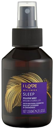 I Love Wellness SLEEP Pillow Mist, With Natural Essential Oils Of Lavender & Chamomile, Infused With Chamomile Extract & Petitgrain Oil, Vegetarian & Vegan-Friendly - 125ml