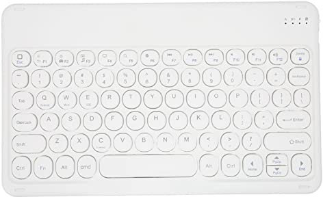 ASHATA Teclado TouchPad para Tableta, Teclado Retro Redondo con Teclado Inalámbrico Bluetooth con Panel Táctil, Mini Teclado Portátil Ultrafino para OS X para Android, para Tabletas Y Portátiles