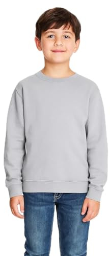 True Face Kids Sweatshirt Crew Neck Jumper Long Sleeve Cotton Pullover Plain Sweater Ribbed Cuff Boys School Uniform Top