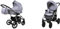 BabyLux® Bambimo Kinderwagen Set 2 in 1 - Qbaro - incl. Babywanne, Buggy Sportsitz - Kinderwagenset - Kombikinderwagen mit Wickeltasche, Regenschutz, Moskitonetz, Cupholder usw.