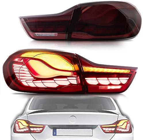 VLAND Rückleuchten Kompatibel für M4 4 Series Coupe F32 F33 F36 F82 F83 2014-2020 mit Rücklichter Lampe Montage (Rot)
