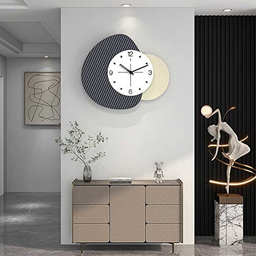 Moderne Minimalist Wanduhr, Kreativ Modisches Dekorative Wanduhr Nordischer Stil Kunst Wohnkultur 3 Deck Zifferblatt Lautlos ohne Ticks Quarzuhr für Wohnzimmer Schlafzimmer Büro Küche, 46*39 cm