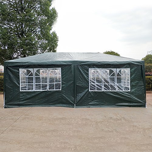 Panana 3 x 6m Outdoor PE Garden Gazebo Marquee Canopy Party Tent (3X6M, Green)