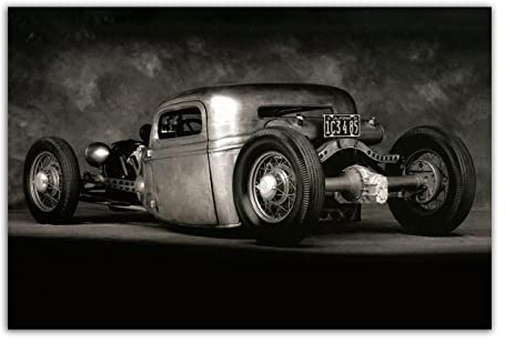 Retro Vintage Auto Poster Hot Rod Cool Nofl Wandkunst Bild Druck Leinwand Kunst Poster Moderne Dekoration (30x45cm-Ohne Rahmen)