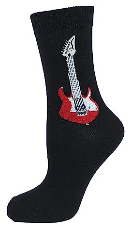 Musik-Socken mit E-Gitarre, 1 Paar (DE/NL/SE/PL, Numerisch, 46, 48, Regular, Regular)