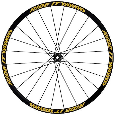 Kit adesivi completo per Cerchi Bici 26''-27,5''-28/29'' Pollici Ruota Bici MTB Bike Stickers qualità scegli colore MTB017 (28-29'' Pollici, 091 Oro)